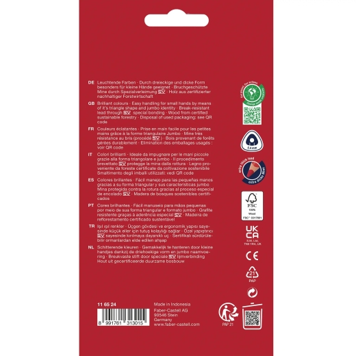 FABER-CASTELL Buntstift dreikant Jumbo 5.4mm 24er Karton