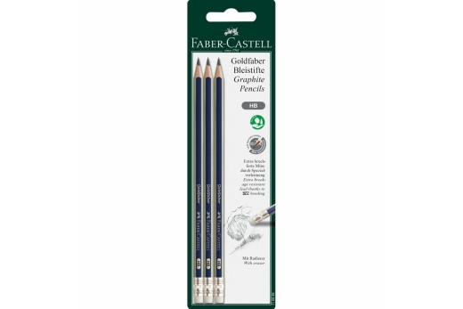 FABER-CASTELL Bleistift Goldfaber G-tip HB 3x BK
