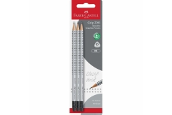 FABER-CASTELL Bleistift Grip 2001 mit G-tip HB 3x BK