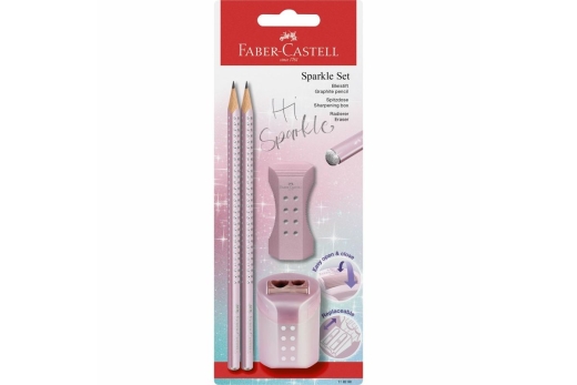 FABER-CASTELL Schreibset Sparkle BK+Acc. rose