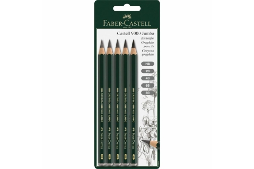FABER-CASTELL Bleistift Castell 9000 Jumbo 5x BK