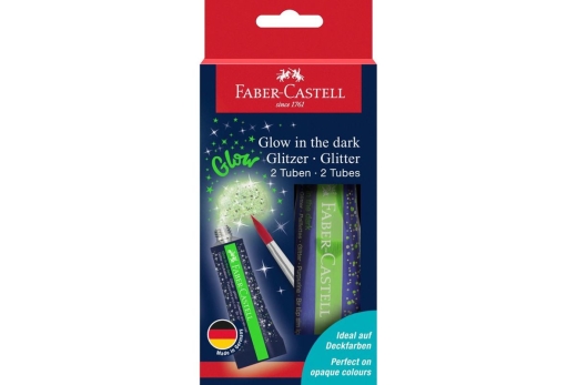 FABER-CASTELL Glitzer Glow in the dark 12 ml 2x BK