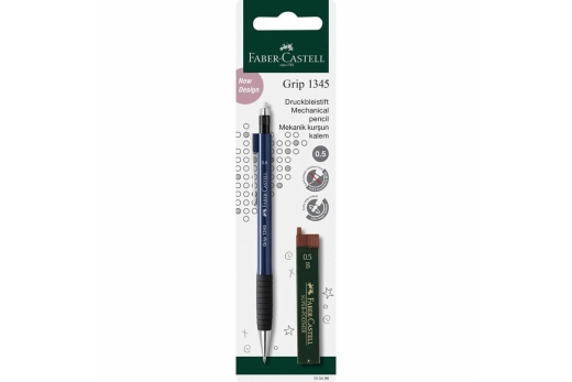FABER-CASTELL Druckbleistift Grip 1345+12 Minen 0,5 mm B