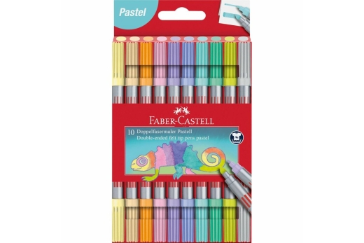 FABER-CASTELL Doppelfasermaler 10er Etui Pastell