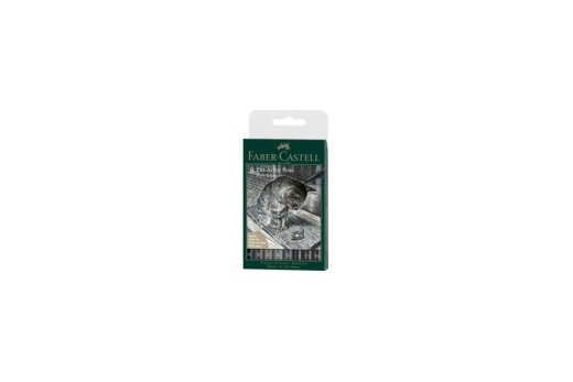 FABER-CASTELL Tuschest. Pitt Artist Pen Grey&Black 8er