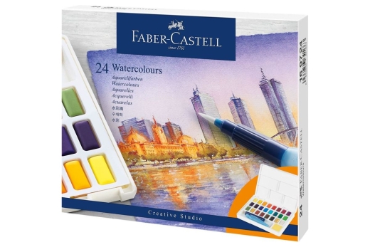FABER-CASTELL Aquarellfarben in Näpfchen 24er Etui