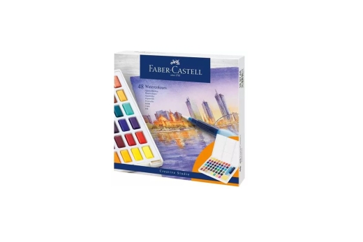 FABER-CASTELL Aquarellfarben in Näpfchen 48er Etui