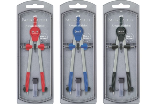 FABER-CASTELL Zirkel Riesenteilzirkel farbig sort.