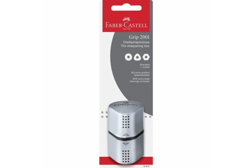 FABER-CASTELL Dreifachspitzdose Grip 2001 silber BK