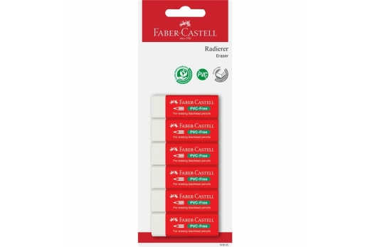 FABER-CASTELL Radierer PVC-free 7095-20 6x BK