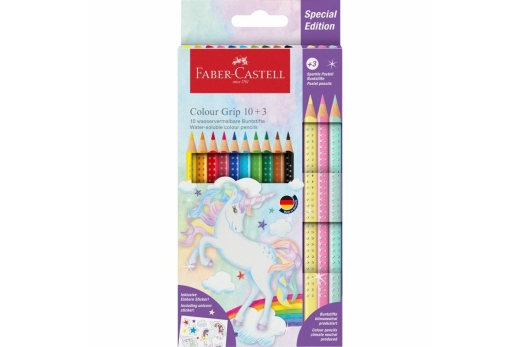 FABER-CASTELL Buntstift Colour Grip Einhorn 10+3