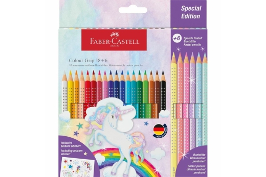 FABER-CASTELL Buntstift Colour Grip Einhorn 18+6
