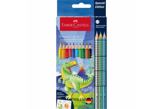 FABER-CASTELL Buntstift Colour Grip Dino 10+3