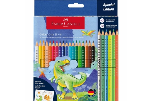 FABER-CASTELL Buntstift Colour Grip Dino 18+6