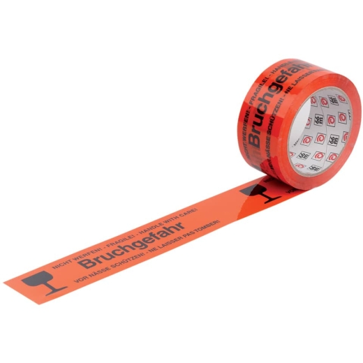 Warnband Bruchgefahr - orange/schwarz, 50 mm x 66 m