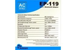 Inter-Tech Wi-Fi 5 USB Adapter Argus EP-119, Bluetooth 4.2