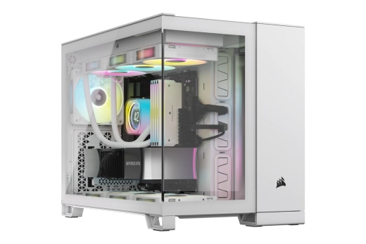 CORSAIR Geh mATX 2500X LINK Tempered Glass White