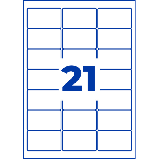 L7160-40 Adress-Etiketten - 63,5 x 38,1 mm, weiß, 840 Etiketten/40 Blatt, permanent, für C6 Kuverts