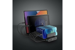 LINDY 10-Port USB-Ladestation 120W, 2xUSB-C 5V3A/8xUSB 2,4A