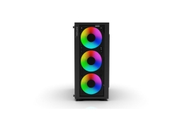 INCA Gehäuse Mid-Tower/ATX/Metall&Glas/USB/RGB schwarz