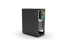 INCA Gehäuse Mid-Tower/ATX/Metall&Glas/USB/RGB schwarz