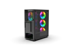 INCA Gehäuse Mid-Tower/ATX/Metall&Glas/USB/RGB schwarz