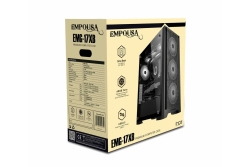 INCA Gehäuse Mid-Tower/ATX/Metall&Glas/USB/RGB schwarz