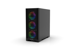 INCA Gehäuse Mid-Tower/ATX/Metall&Glas/USB/RGB schwarz