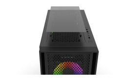 INCA Gehäuse Mid-Tower/ATX/Metall&Glas/USB/RGB schwarz
