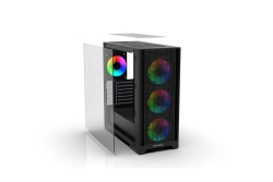 INCA Gehäuse Mid-Tower/ATX/Metall&Glas/USB/RGB schwarz