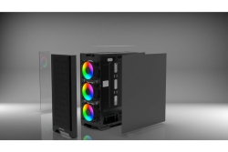 INCA Gehäuse Mid-Tower/ATX/Metall&Glas/USB/RGB schwarz
