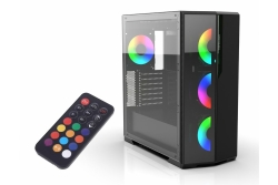 INCA Gehäuse Mid-Tower/ATX/Metall&Glas/USB/RGB...
