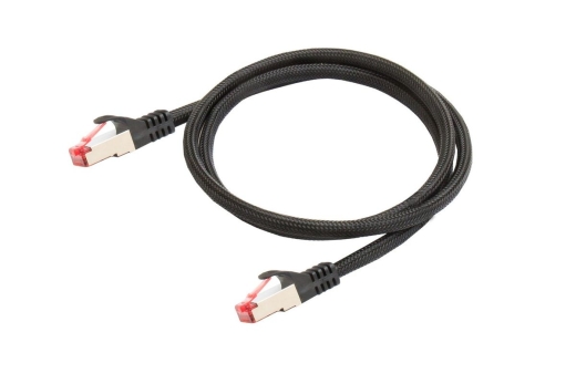 Python Cat.6 Patchkabel mit Nylongeflecht schwarz 0,5m