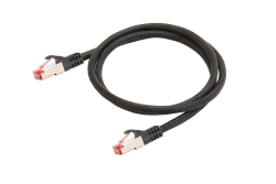 Python Cat.6 Patchkabel mit Nylongeflecht schwarz 0,5m