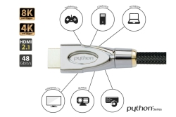 Python HDMI« 2.1 Kabel 8K UHD-2 Nylongeflecht schwarz 1,5m