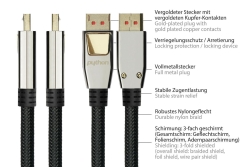 Python DisplayPort 1.4 an HDMI 2.0 Kabel Nylong. schwarz 2m