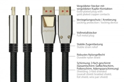 Python DisplayPort 1.4 an HDMI 2.0 Kabel Nylong. schwarz 3m