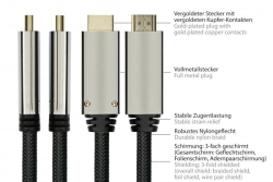 Python DisplayPort 1.4 an HDMI 2.0 Kabel Nylong. schwarz 3m