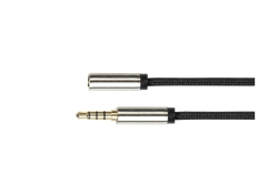 Python Audiokabel 4-pol. Klinkenst. an Buchse schwarz 1m