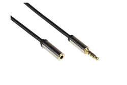 Python Audiokabel 4-pol. Klinkenst. an Buchse schwarz 1m