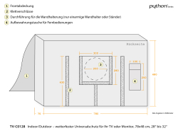Python TV-Cover wetterfester Schutz 78x48cm 28 bis 32 TV