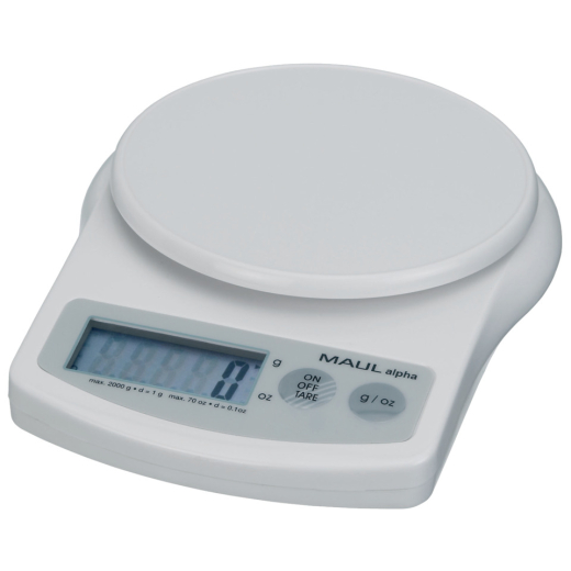 Briefwaage MAULalpha - 2000 g, 1 g, 141 x 37 x 188 mm, weiß