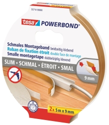 tesa Powerbond Schmal 2 x 5m x 9mm