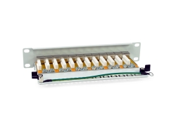 Equip 10 Patchpanel 12xRJ45 Cat6a FTP 1U 500MHz RAL7035