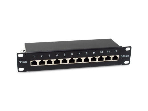 Equip 10 Patchpanel 12xRJ45 Cat6a FTP 1U 500MHz RAL9005