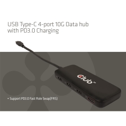 Club3D USB-Hub Typ C > 4x USB Typ C 10Gbps + 100W PD...