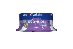 DVD+R Verbatim 8,5GB 25pcs Pack double 8x Spindel wide print retail