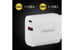 Intenso Power Adapter 1x USB-A/1x USB-C 30W White