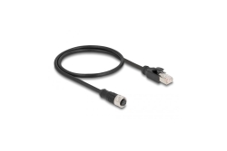 DELOCK M12 Adapterkabel D-kodiert 4 Pin BU zu RJ45,ST 50 cm