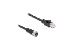 DELOCK M12 Adapterkabel D-kodiert 4 Pin BU zu RJ45,ST 50 cm
